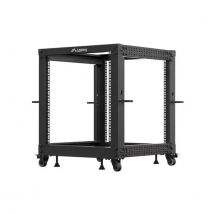 Armario Lanberg abierto rack 19" 12u 600x600 ajustable hasta 1100 negro