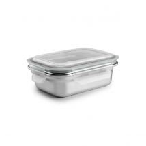 IBILI Keepklin - Recipiente Rectangular de 0.4L en Acero Inoxidable Apto Microondas