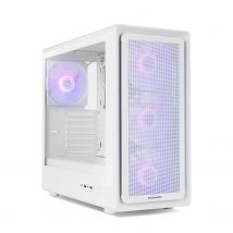 NOX Hummer Aero – Semitorre ATX | M-ATX | ITX 4 Ventiladores ARGB PWM de 140mm Incluidos, Frontal Mesh, Lateral Cristal Templado, USB-C y USB 3.0, Soporte para GPU de 420 mm, Filtro Magnético, Blanca