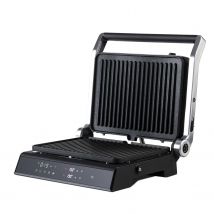 Mellerware - Parrilla Eléctrica Hotty! Digital 2000W  5 Menús Predefinidos. Revestimiento Antiadherente. Regulador Temperatura LED. Obertura 180º. Placas Adaptables. 29×46cm. Grill sin PFOA