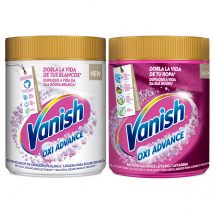 Vanish Oxi Advance Quitamanchas Lote Ropa Blanca + Ropa Color, Elimina Olores, Potenciador Lavado Polvo - 2x400 gr