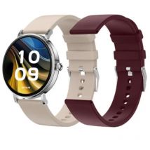 SPC Smartee Duo Velvet – Smartwatch Reloj Inteligente Pantalla AMOLED 1,32” |   llamadas bluetooth |   2 Correas Beige y Granate |   100 deportes |   Batería 7D, carga inalámbrica |   Aplicación de