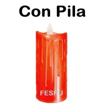 velas con pila,color ROJO,luz color blanco CALIDAS,120x50mm,cm,fespu