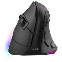 Mars Gaming MM-SK, Ratón Gaming Inalámbrico Vertical, Diseño Ergonómico, Iluminación RGB Chroma, Sensor Óptico Pixart 8000DPI, Switches Mecánicos Huano, 9 Botones Programables, Ratón PC Tri-Mode Negro