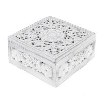 SIGNES GRIMALT Caja Mueble Almacenamiento Joyero Organizador Blanco Mdf
