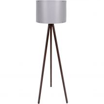 Wellhome Lámpara de Pie 145 Cm. Gris/Nogal