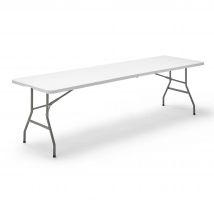 KG KITGARDEN - Mesa Plegable Portátil Multifuncional, 240x74x74cm, Blanco