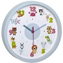 Tfa-dostmann Reloj de Pared TFA Dostmann Diseño de Animales | Movimiento Silencioso | Ideal para la Habitación de los Niños | Azul Claro | L 309 X B 44 X H 309 Mm