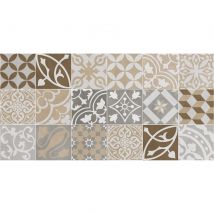 Viniliko, Alfombra de vinilo de alta calidad, Estilo Baldosas hidráulicas, Modelo Antique Sepia, disponible en medidas 50x100, 50x140, 66x100, 66x150, 66x180, 66x250, 80x300, 100x133, 133x200 y