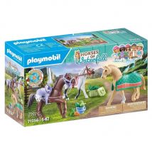 PLAYMOBIL (71356) Tres caballos con sillas, Morgan, Quarter Horse y Shagya Arabian, HORSES OF WATERFALL