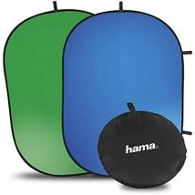 Hama Greenscreen - Fondo Plegable 2 en 1 (150 X 200 Cm) - Pantalla Verde Bicolor de Algodón - Portátil y Versátil