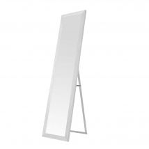 Espejo de Pie de Madera 140x35 cm Nyana Home – Marco MDF Blanco Decapado, Estilo Nórdico, Pie Regulable