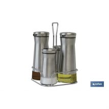 Cofan Set de 4 Aceiteras | 230 Ml X 2 | 120 Ml X 2 | Acero Inoxidable