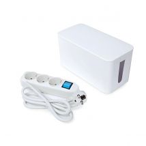 Perel Base Múltiple con Caja Organizadora de Cables - 3 Tomas - Schuko