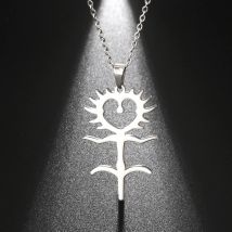 New In Gothic Ghostemane Necklace Silver Color Stainless Steel Charm Necklaces for Women Halloween Punk Jewelry Gift