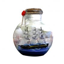 Mittelmeer Piraten Schiff Wishing Flasche Glas Segelboot Miniatur Modell Nautischen Wohnkultur Geschenke Handwerk Kleine Ornamente