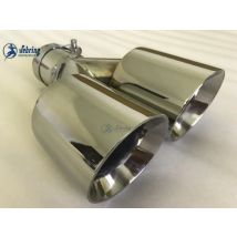 Modifica degli accessori per auto del silenziatore del tubo di scarico dell'automobile DUAL universale in acciaio inossidabile con doppio inclinazione