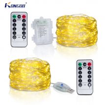Silber Draht LED Fee Lichterketten USB/Batterie Box Fernbedienung Geburtstag Girlande Weihnachten Lampen Für Hochzeit Party Decor 5M 10M 20M