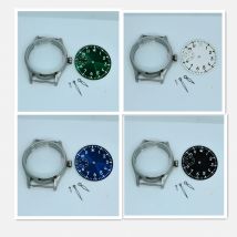 New 42MM Sapphire Glass Watch Part Case Add Green Luminous Dial And Hands Fit St3600 Eta 6497 Manual Winding Movement