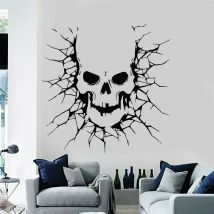 Skull Zombie Demon Scary Horror Death Wall Sticker Vinyl Halloween Home Decor Tattoo Shop Studio Decals Removable Murals 4869