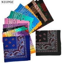 Neues Design, modisches Hip-Hop-Baumwoll-Bandana, quadratischer Cashew-Schal, Stirnband, Batik-Schwarz, Rot, Paisley-Geschenke für Damen/Herren/Jungen/Mädchen