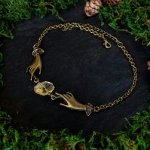 Witchy Chain Choker Hands Necklace Jewelry Magical Bronze Hands Yellow Druzy Citrine Stone Fashion Women Gift Pendant Statement