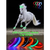 4pcs Equestrian Supply LED Luminous Horse Leg Straps Horse Riding Safety Warning Belts Night Visible Horses Legging Decoration