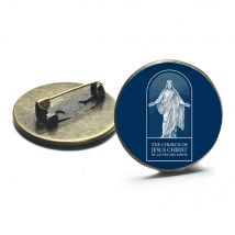 FIMAODZ Mormon Church LDS Brooches Badge Religious God Jesus Pattern Glass Cabochon Shirt Bag Mary Brooch Pins Mormons Gift