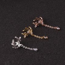 1Pc New Helix Cartilage Conch Fake Piercing Jewelry for Women Adjustable Cz Ear Cuff No Piercing Conch Drop Cuff Earring