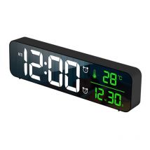 Cyfrowy budzik LED Wyświetlacz temperatury i daty Drzemka Lustro biurkowe USB Zegary LED do