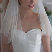Einfache Zwei Schichten Hochzeit Schleier Elfenbein Weiß Kurze Tüll Braut Schleier mit Kamm Hochzeit Zubehör
