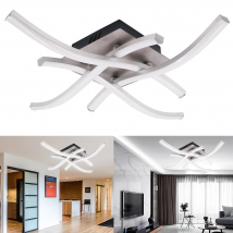 LED-Deckenleuchten für Schlafzimmer, Wohnzimmer, 24 W, 18 W, 12 W, moderne hängende Deckenleuchten, AC85–265 V, gebogene Design-Deckenbeleuchtung