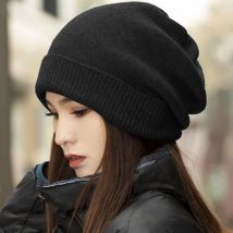 VISROVER 6 colori solidi berretti in vero cashmere cappello invernale per donna cappello acrilico donna autunno caldo teschio per uomo all'ingrosso
