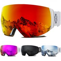 MAXJULI Professionelle Magnetische Ski Brille Doppel Schichten Objektiv Anti-fog UV400 Skifahren Snowboard Brille Schneemobil Für Männer Frauen M6