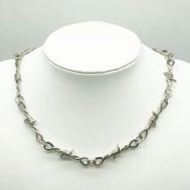 Collana girocollo unisex in ferro con aratro a filo piccolo Collana girocollo da donna in stile punk gotico hip-hop Filo spinato con piccole spine