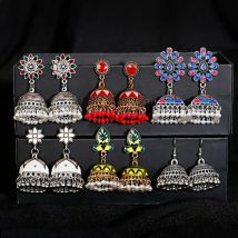 Ungewöhnliche Ohrringe Für Frauen Lustige Kolczyki Indische Schmuck Ohr Ringe Bollywood Zubehör Glocken Anhänger Piercing Vintage Ohrring