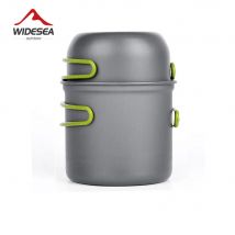 Widesea Utensili da cucina da campeggio ultraleggeri Stoviglie da esterno Set di pentole Escursionismo Picnic Viaggi Piatti turistici Forniture Attrezzature