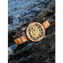 Design Automatic Mechanical Wooden Watches Men Wristwatch Waterproof Male Luxury Timepieces Watch reloj hombre WW006