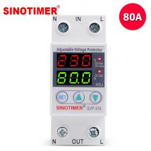 Haushaltsgebrauch Dual-LED-Display 40A 63A 80A DIN-Schienen 230V Einstellbarer Überspannungsschutz mit Strombegrenzungsschutz