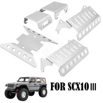 5PCS Stainless Steel Axle Protector Chassis Armor Skid Plate For 1/10 RC Crawler Axial SCX10 III AXI03006 AXI03007 Upgrade Parts