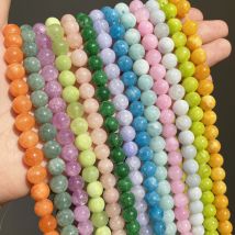 4-12mm Natürliche Jade Chalcedon Angelite Stein Perlen Runde Lose Spacer Perlen für Schmuck Machen DIY Halskette Armband 15 zoll