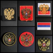Hohe Qualität Adler Nationalflagge Stickerei Patches 3D Abzeichen Patch Militärische Armband Rückseite Taktische Patches Russland Applikationen