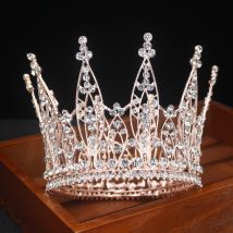 Rhinestone Bride Tiara Crown Bridal Wedding Hair Jewelry Accessories Women Girls Princess Show Headdress Headpiece Queen Diadem