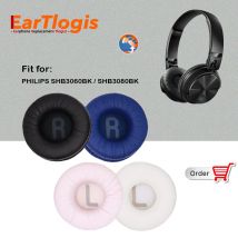 EarTlogis Ersatz Ohr Pads für PHILIPS SHB3060BK SHB3080BK SHB 3060 3080 BK Headset Teile