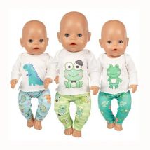 Mode Frosch Anzug Tragen Für 43cm Baby Puppe Kleidung 17 Inch Geboren Babys Puppen Kleidung Und Zubehör