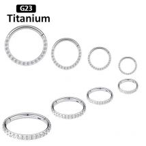 New G23 Titanium High Quality CZ Hight Segment Nose Rings Open Small Septum Hoop Piercings Earrings Helix Body Jewelry ASTM f136