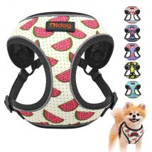 Reflektierendes Hunde- und Katzengeschirr aus Nylon, bedrucktes Geschirr für französische Bulldoggen, Welpen, kleine, mittelgroße Hunde, Katzen, Geschirr für Chihuahua-Walking