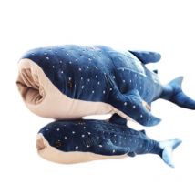55-125 CM Weiche Blau Whale Shark Dolphin Stopften Plüschtiere Große Größe Plüsch Kissen Kissen Marine Tier Spielzeug geschenk Für Kinder