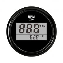 Universal 52mm Tachometer RPM Gauge 0-9990 RPM with Red Backlight Waterproof Tacho Meter Sensor for Marine Boat Car 12V/24V