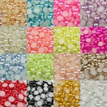 3/4/5/6/7/8/10mm 100-1000 teile/beutel Elfenbein/Weiß Mehrfarbige ABS Imitation Perle Halb Runde Flatback Für DIY Schmuck Machen